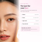 Woman using the exfoliating gel - suitable for face, neck, elbows, knees and upper arms
