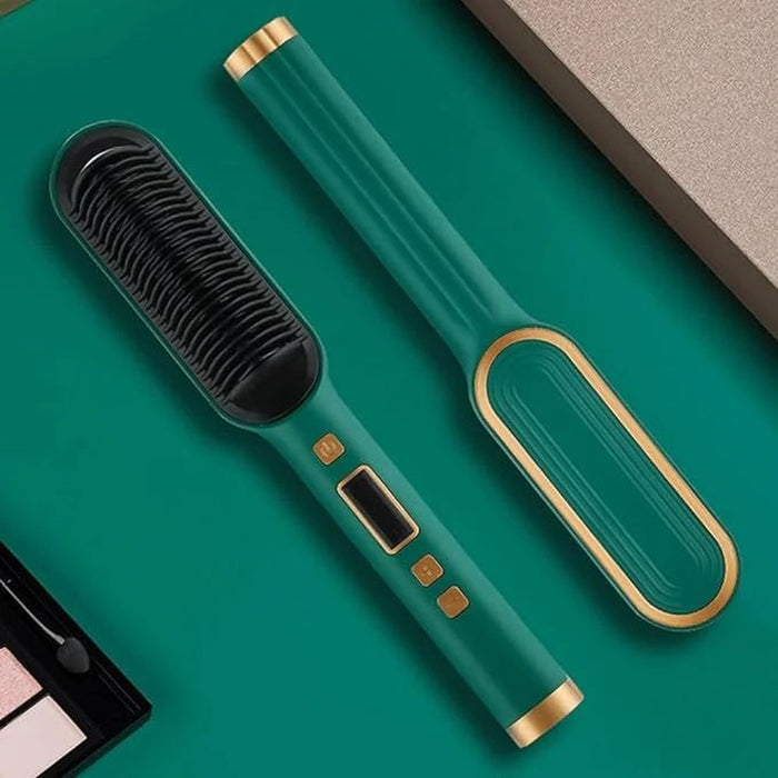 Nourae Glide Straightening Comb - heated straightening brush with temperature display