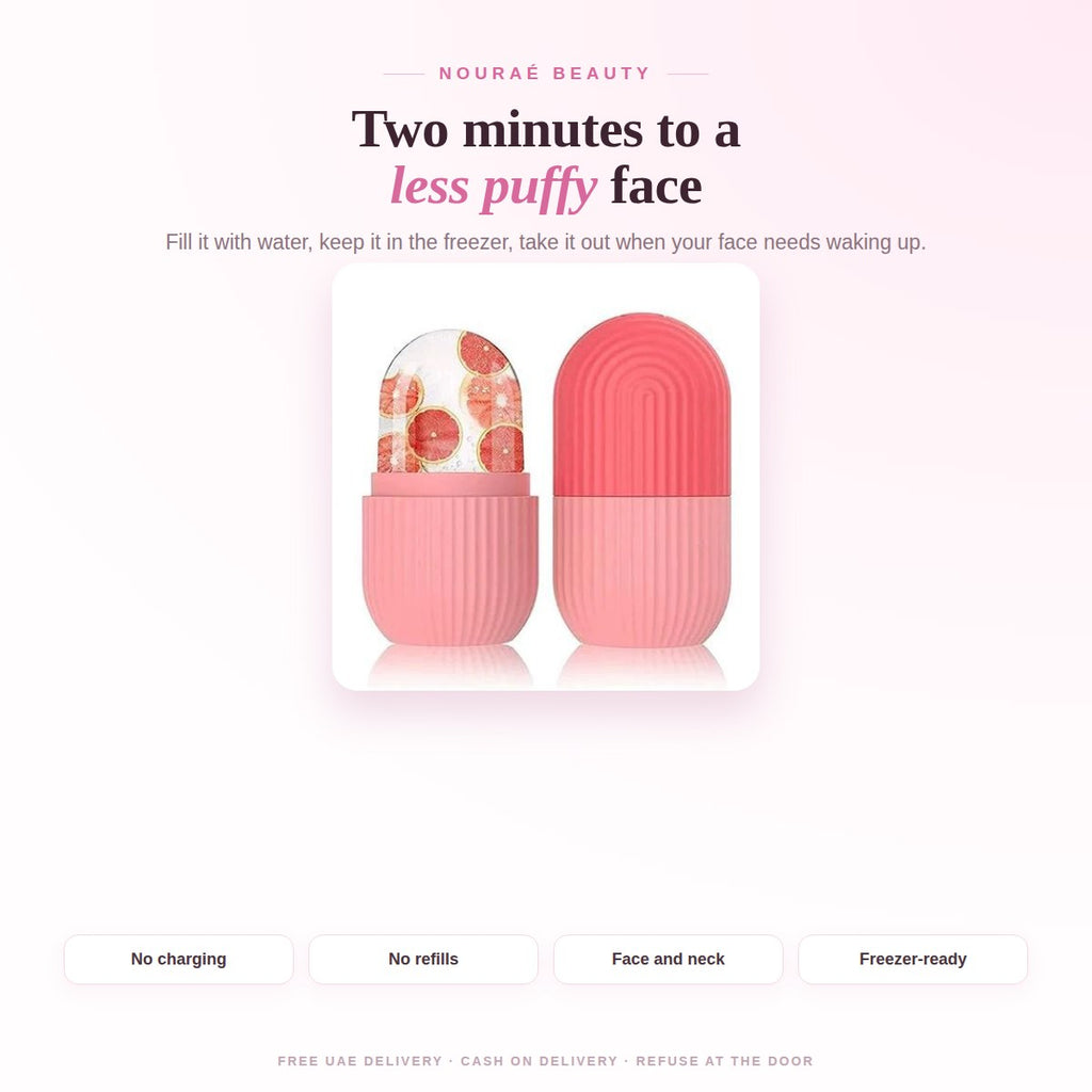 Two minutes to a less puffy face - fill with water, freeze, roll